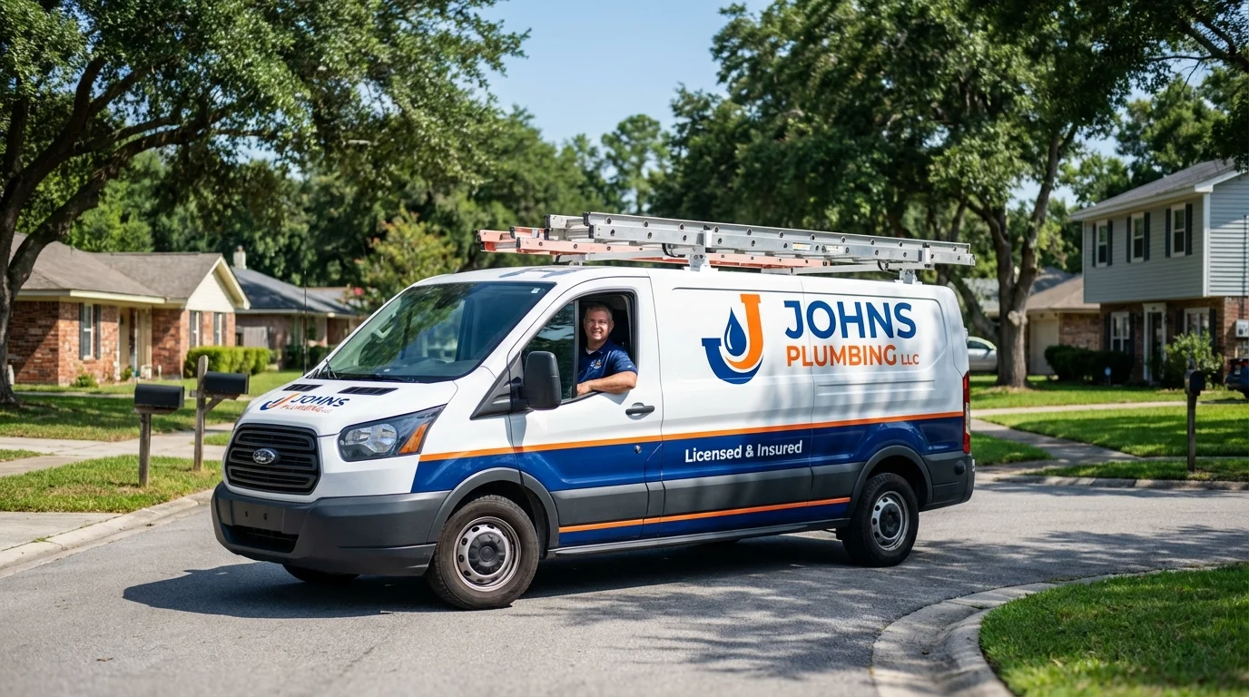 Johns Plumbing LLC service van in Oglesby, IL